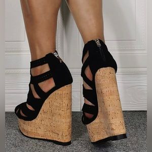 Brand new, never worn high heel wedges